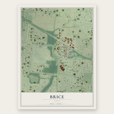 Brice, Ohio map print, the full design