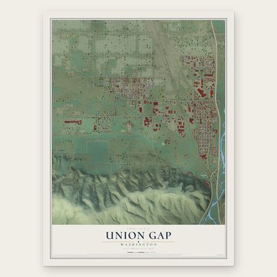 Union Gap, Washington map print, the full design