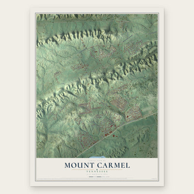 Mount Carmel, Tennessee map print, the full design