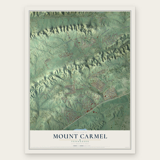 Mount Carmel, Tennessee map print, the full design