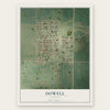 Dowell, Illinois map print, the full design