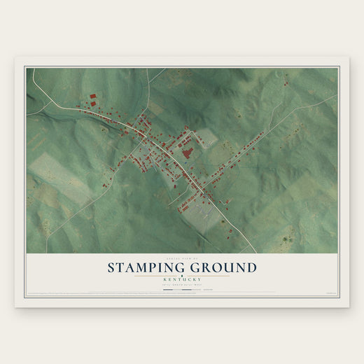 Stamping Ground, Kentucky map print, the full design