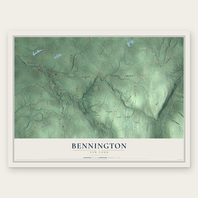 Bennington, New York map print, the full design
