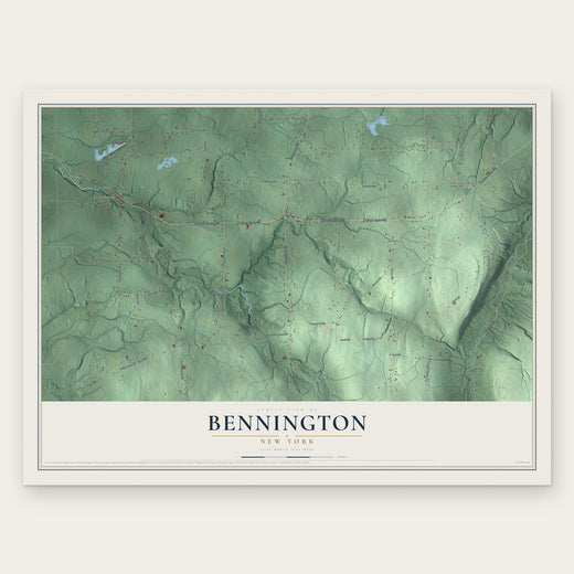Bennington, New York map print, the full design