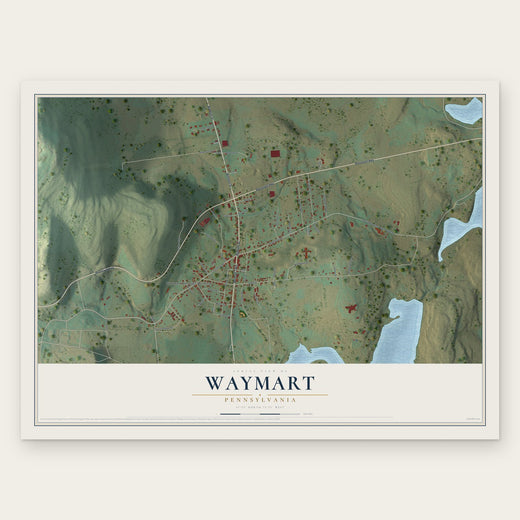 Waymart, Pennsylvania map print, the full design