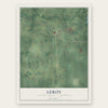 Leroy, Ingham County, Michigan map print, the full design