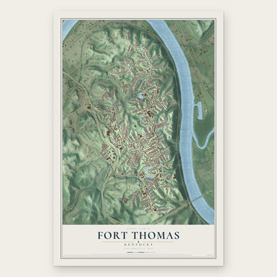 Fort Thomas, Kentucky map print, the full design