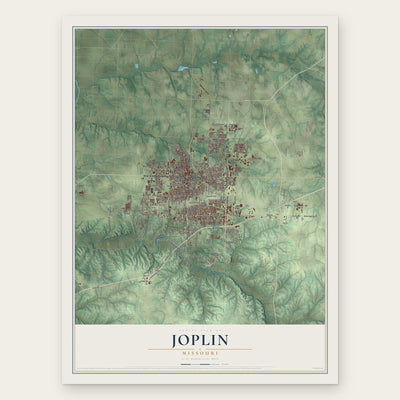 Joplin, Missouri map print, the full design