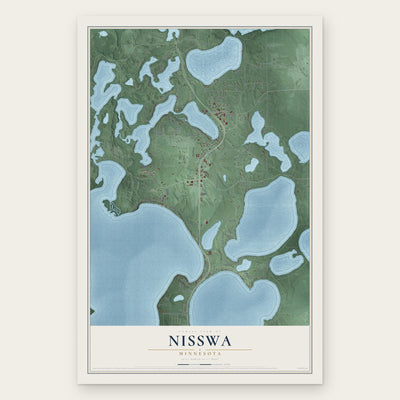 Nisswa, Minnesota map print, the full design