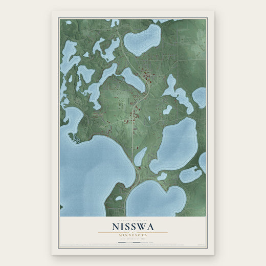 Nisswa, Minnesota map print, the full design