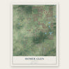 Homer Glen, Illinois map print, the full design