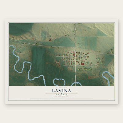 Lavina, Montana map print, the full design