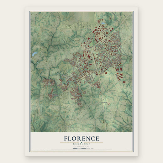 Florence, Kentucky map print, the full design