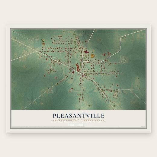 Pleasantville, Venango County, Pennsylvania map print, the full design