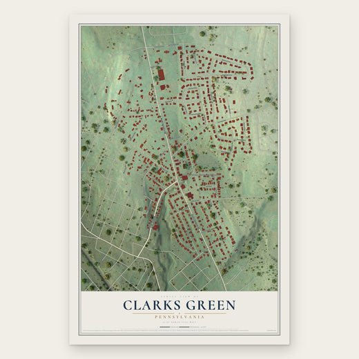 Clarks Green, Pennsylvania map print, the full design
