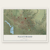 Plentywood, Montana map print, the full design