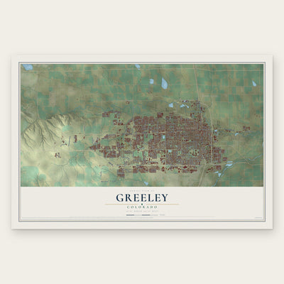 Greeley, Colorado map print, the full design