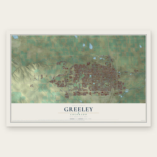 Greeley, Colorado map print, the full design