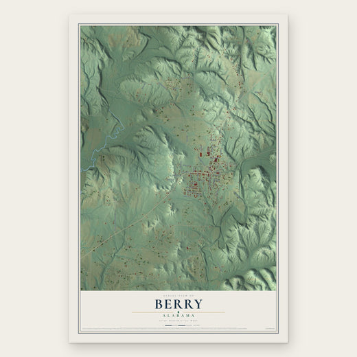 Berry, Alabama map print, the full design