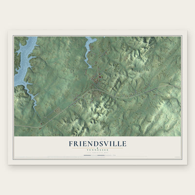 Friendsville, Tennessee map print, the full design