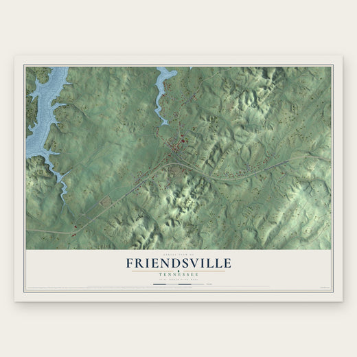 Friendsville, Tennessee map print, the full design