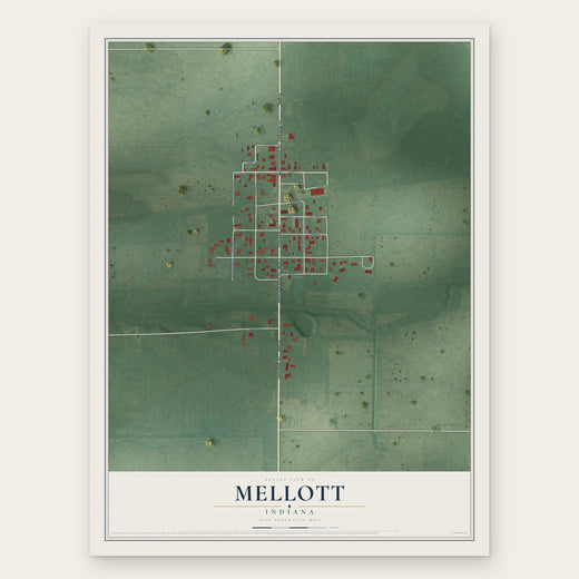 Mellott, Indiana map print, the full design