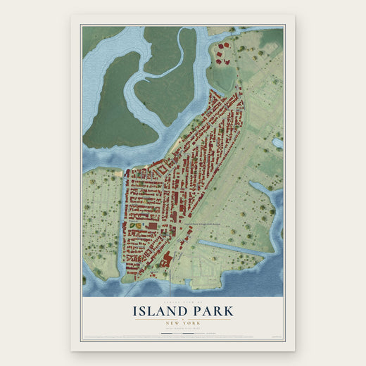 Island Park, New York map print, the full design