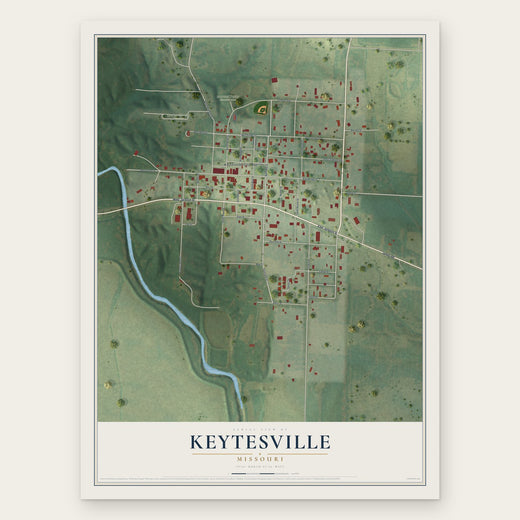 Keytesville, Missouri map print, the full design