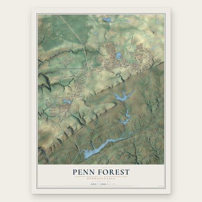 Penn Forest, Pennsylvania map print, the full design
