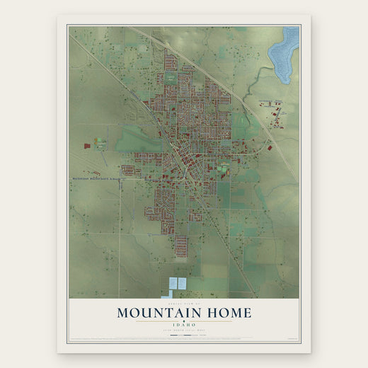 Mountain Home, Idaho map print, the full design