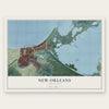 New Orleans, Louisiana map print, the full design