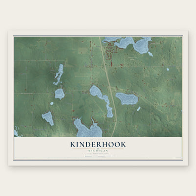 Kinderhook, Michigan map print, the full design