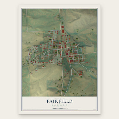 Fairfield, Washington map print, the full design