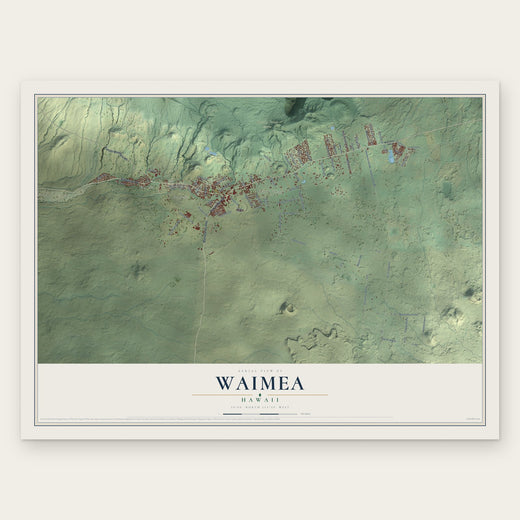 Waimea, Hawaii map print, the full design