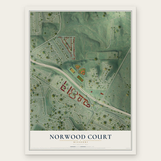 Norwood Court, Missouri map print, the full design