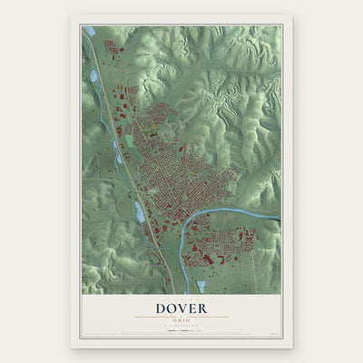 Dover, Ohio map print, the full design