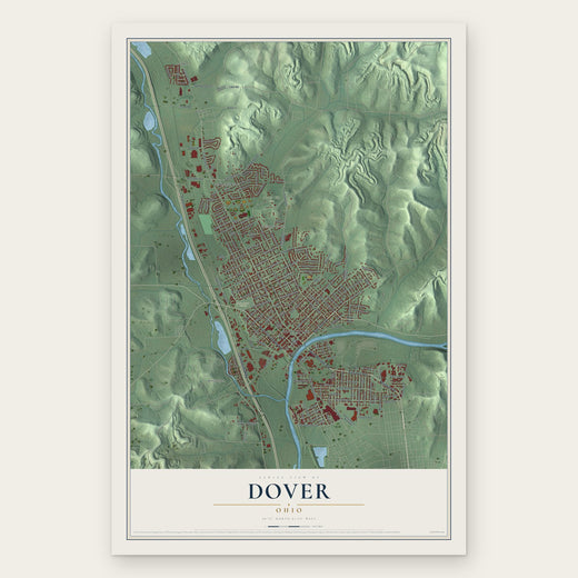 Dover, Ohio map print, the full design