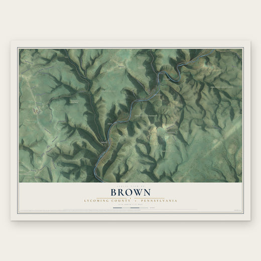 Brown, Lycoming County, Pennsylvania map print, the full design