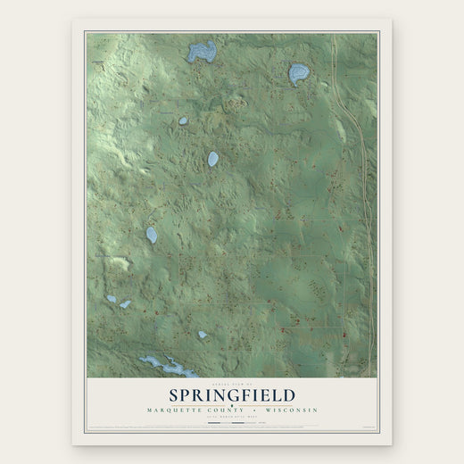 Springfield, Marquette County, Wisconsin map print, the full design