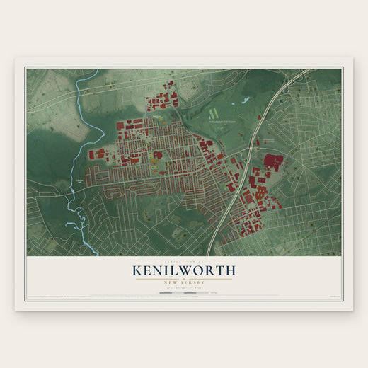 Kenilworth, New Jersey map print, the full design