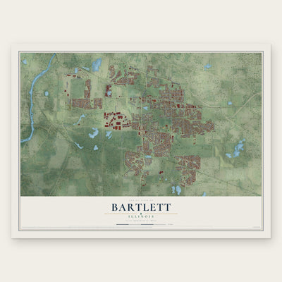 Bartlett, Illinois map print, the full design