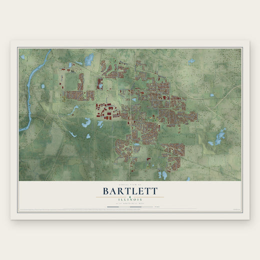 Bartlett, Illinois map print, the full design