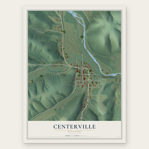 Centerville, Missouri map print, the full design