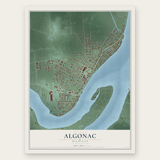 Algonac, Michigan map print, the full design