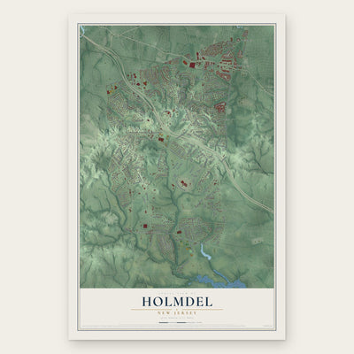Holmdel, New Jersey map print, the full design
