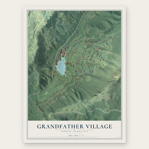 Grandfather Village, North Carolina map print, the full design