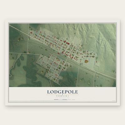 Lodgepole, Nebraska map print, the full design