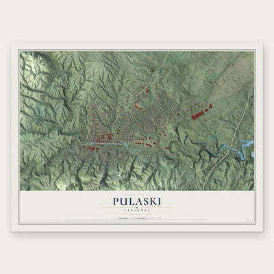 Pulaski, Virginia map print, the full design