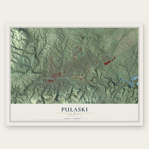 Pulaski, Virginia map print, the full design