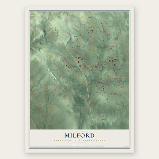 Milford, Bucks County, Pennsylvania map print, the full design